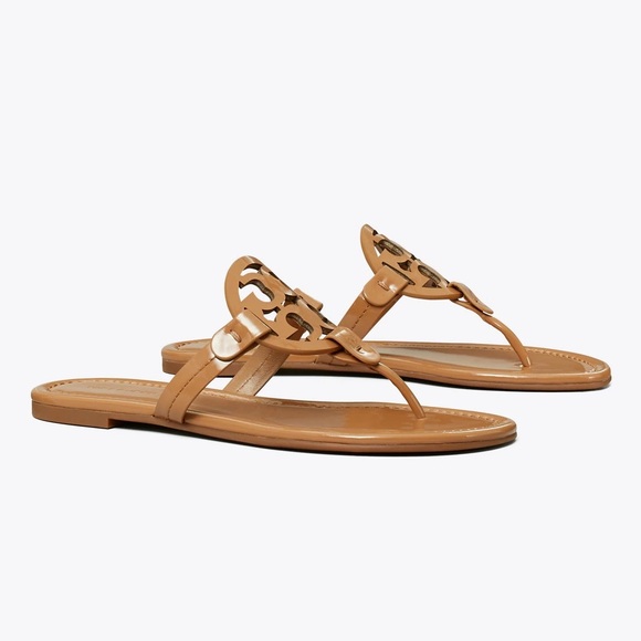 Tory Burch Shoes - Tory Burch Miller Patent Thong Sandal Brown